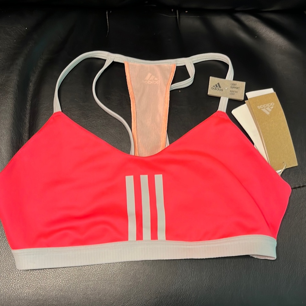 NWT- ADIDAS HOT PINK SPORTS BRA- L